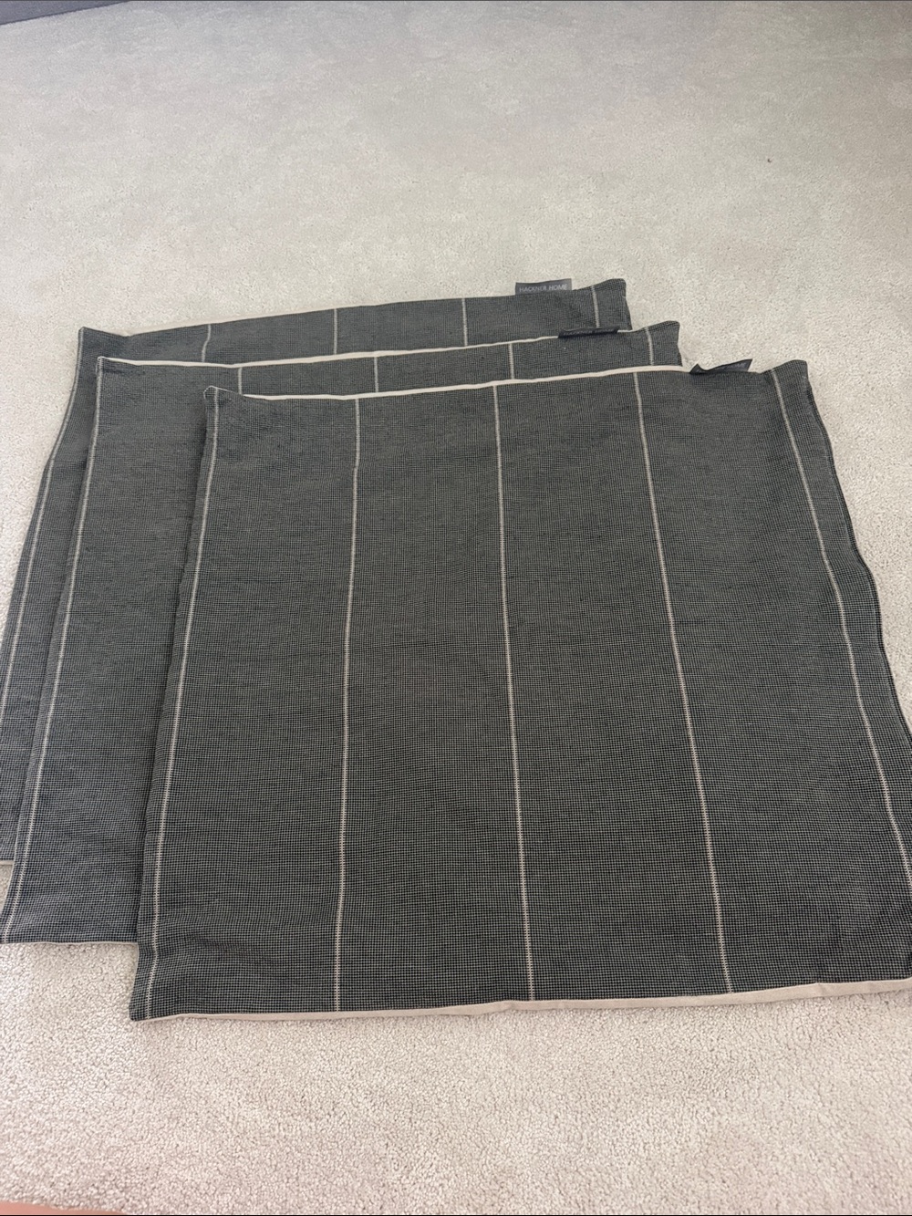 HACKNER HOME - High end, Dark Gray Pinstripe pillow covers 24x24